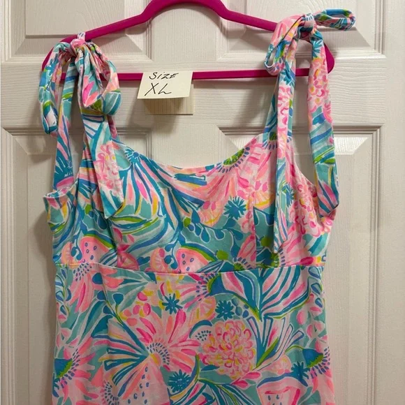 NWOT Lilly Pulitzer XL Maleka maxi dress Multi Tropical Punch print. - Picture 3 of 6